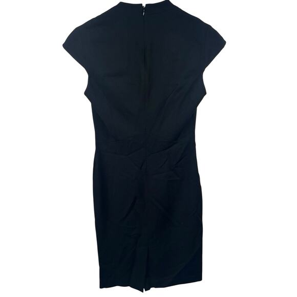 REISS Leena Black V-Neck Wool Blend Dress Size 4 Cap Sleeve Business - Picture 7 of 12